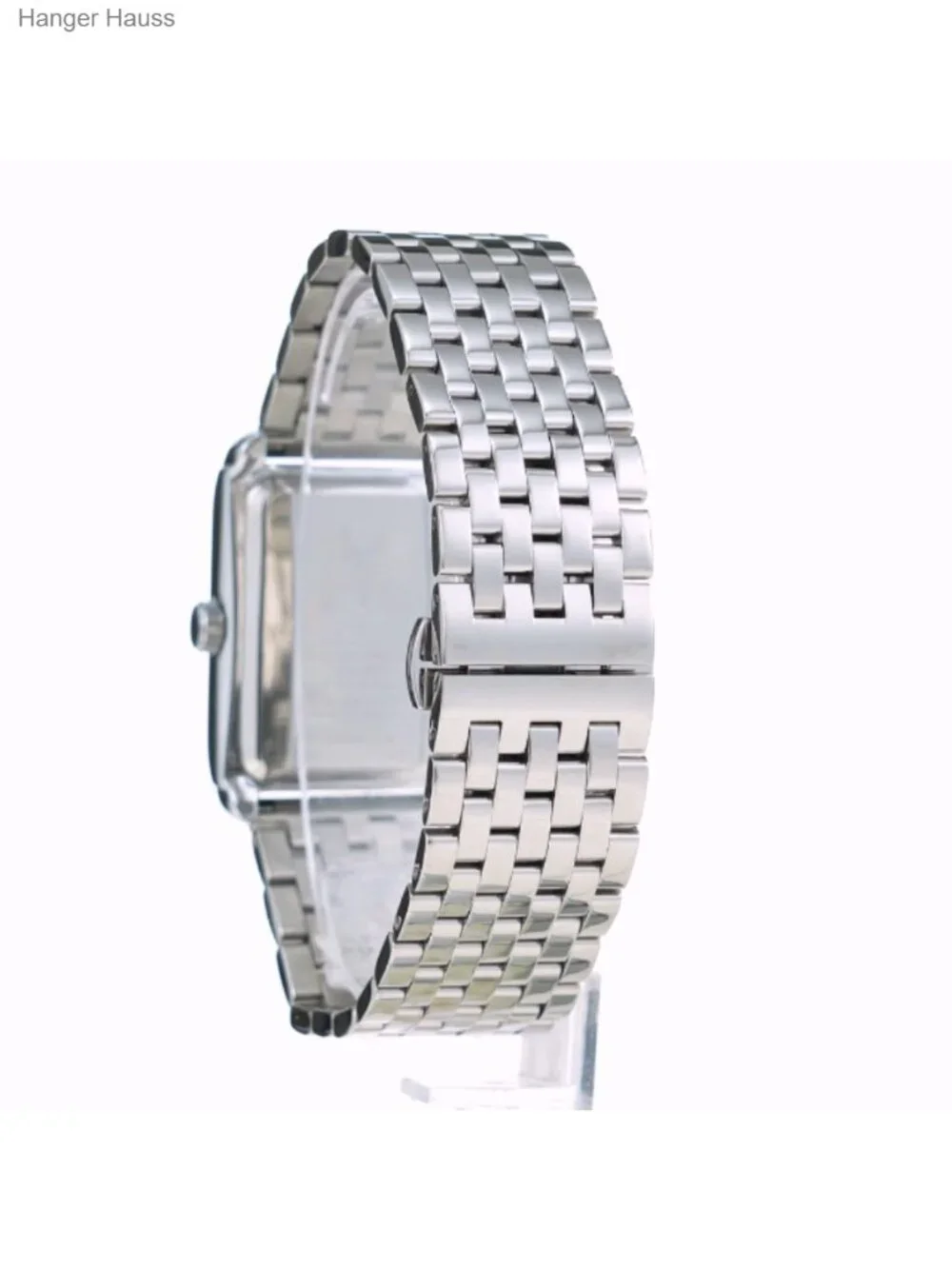 Men Vintage Tank Dress Watch Stainless Steel Bracelet Roman Numerals